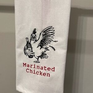 Funny chicken dish towel-Embroidered
